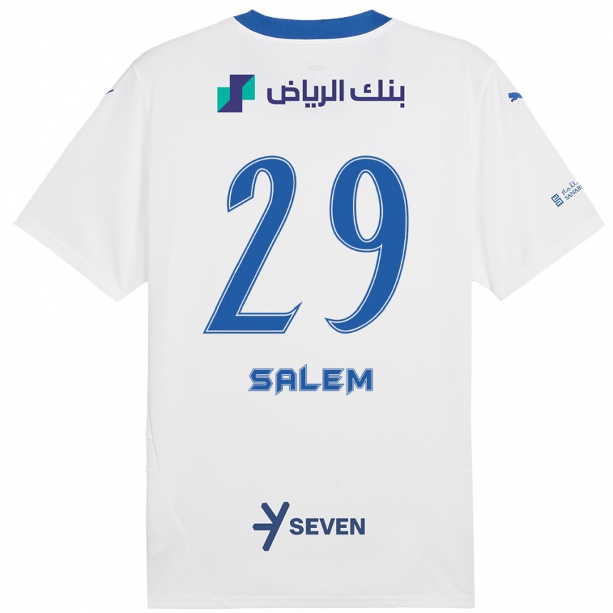 Niño Fútbol Camiseta Salem Al-Dawsari #29 Blanco Azul 2ª Equipación 2024/25