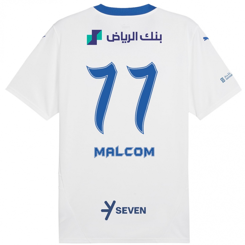 Niño Fútbol Camiseta Malcom #77 Blanco Azul 2ª Equipación 2024/25