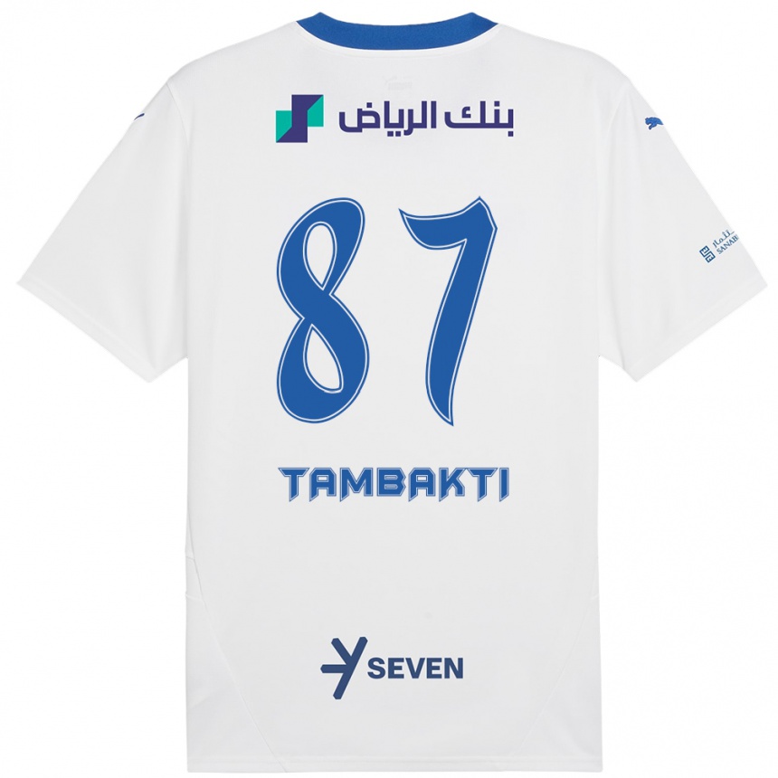 Niño Fútbol Camiseta Hassan Tambakti #87 Blanco Azul 2ª Equipación 2024/25