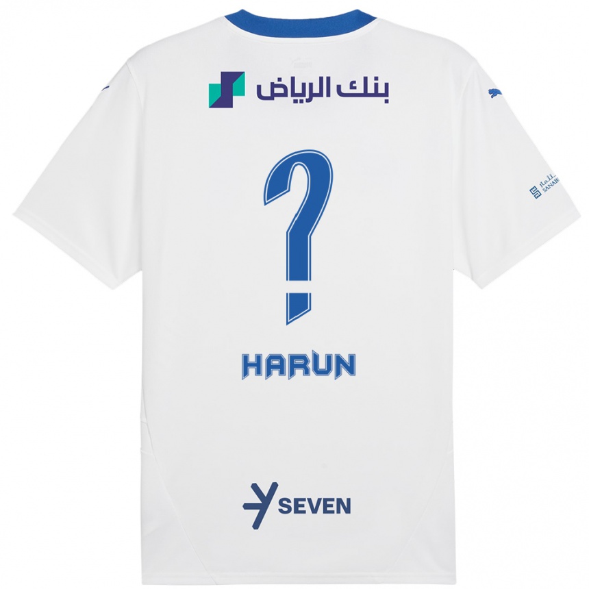 Niño Fútbol Camiseta Saud Harun #0 Blanco Azul 2ª Equipación 2024/25