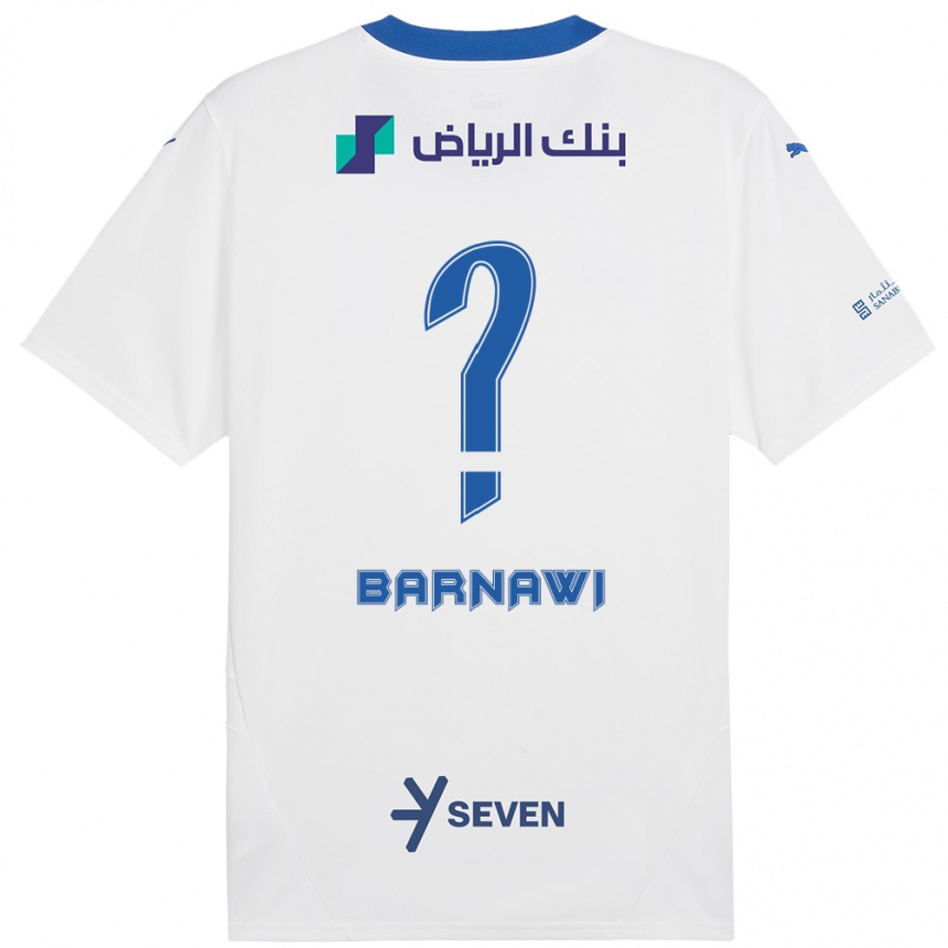 Niño Fútbol Camiseta Abdulsalam Barnawi #0 Blanco Azul 2ª Equipación 2024/25