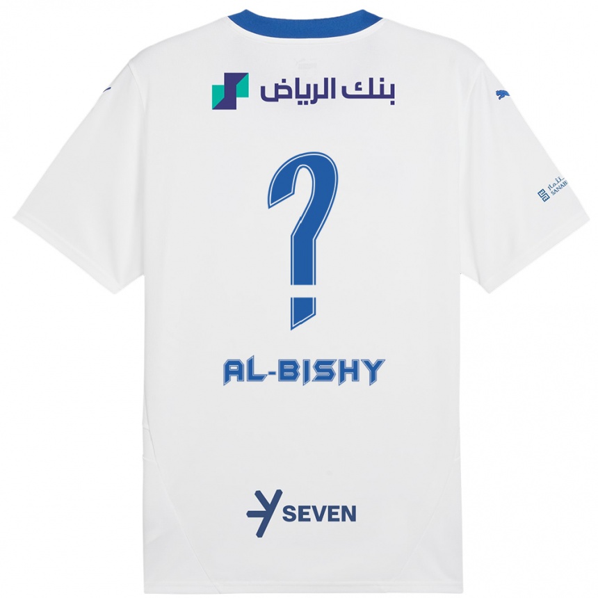 Niño Fútbol Camiseta Bder Abdulaziz Al-Bishy #0 Blanco Azul 2ª Equipación 2024/25