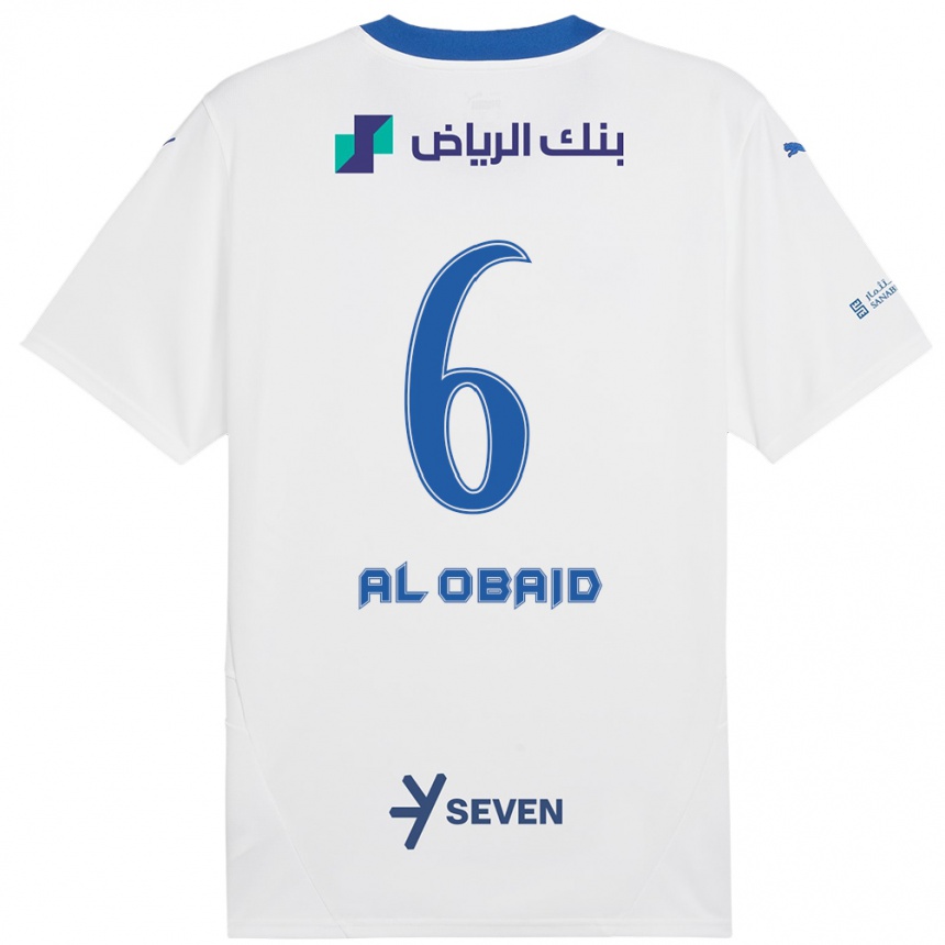 Niño Fútbol Camiseta Lulu Al-Obaid #6 Blanco Azul 2ª Equipación 2024/25