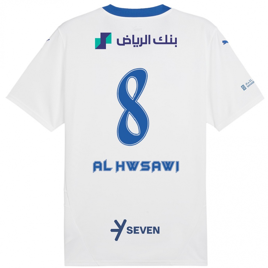 Niño Fútbol Camiseta Al Bandari Al-Hwsawi #8 Blanco Azul 2ª Equipación 2024/25