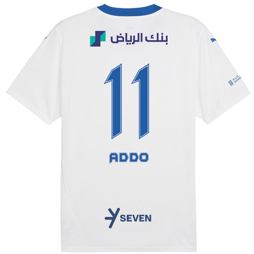 Niño Fútbol Camiseta Elizabeth Addo #11 Blanco Azul 2ª Equipación 2024/25