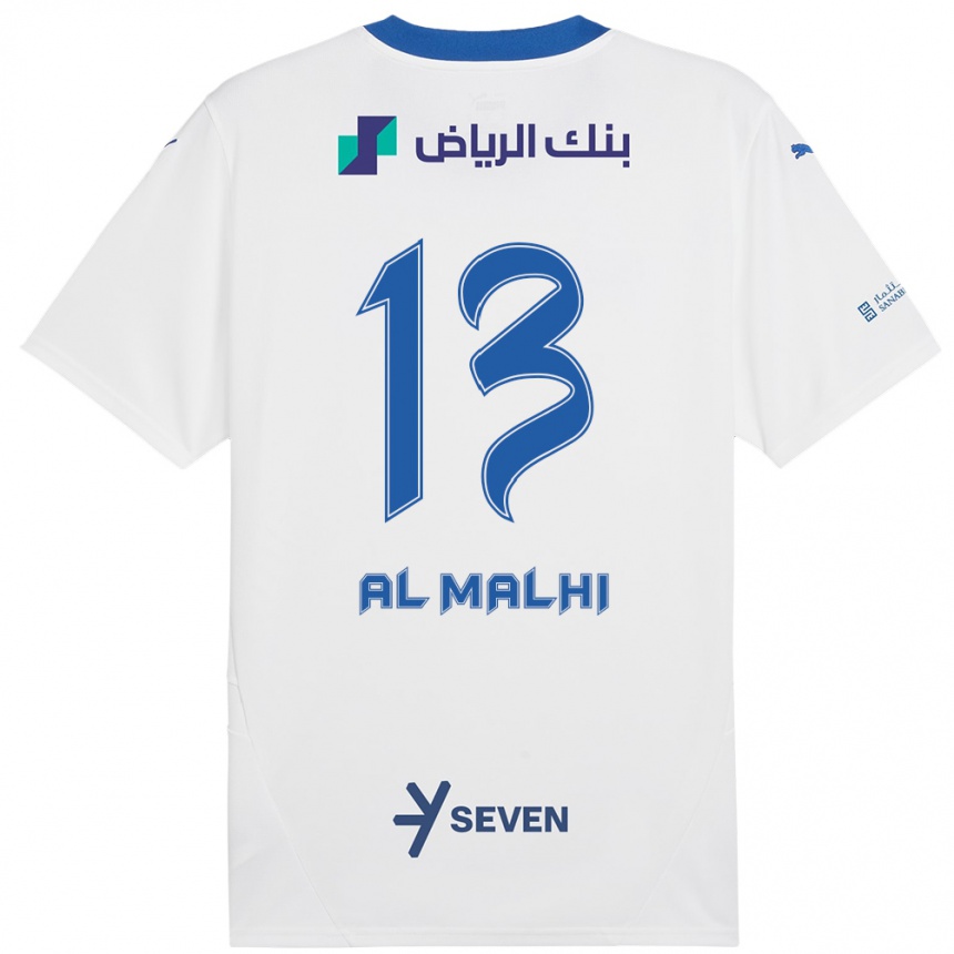 Niño Fútbol Camiseta Al Muhra Al-Malhi #13 Blanco Azul 2ª Equipación 2024/25