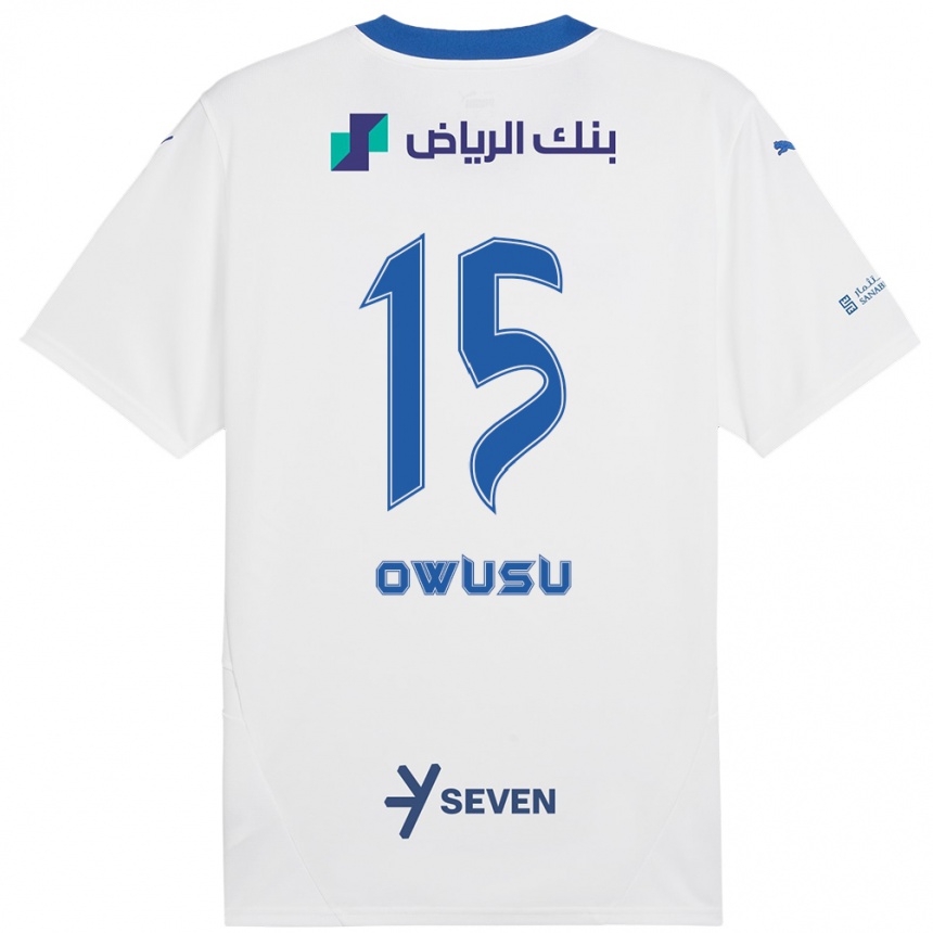 Niño Fútbol Camiseta Mavis Owusu #15 Blanco Azul 2ª Equipación 2024/25