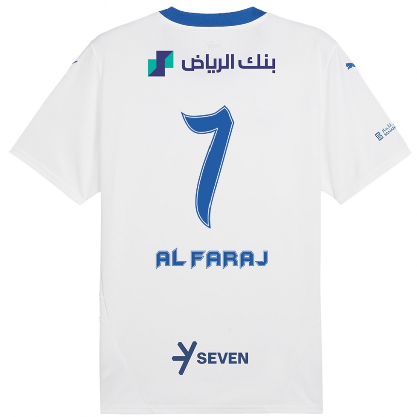 Niño Fútbol Camiseta Salman Al-Faraj #7 Blanco Azul 2ª Equipación 2024/25