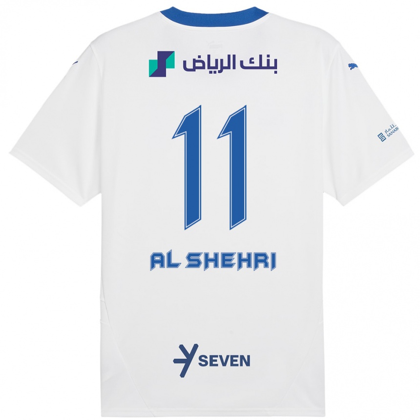 Niño Fútbol Camiseta Saleh Al-Shehri #11 Blanco Azul 2ª Equipación 2024/25