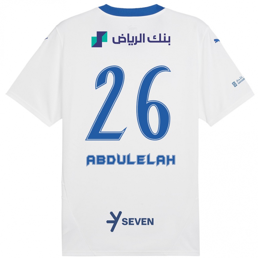 Niño Fútbol Camiseta Abdulelah Al-Malki #26 Blanco Azul 2ª Equipación 2024/25