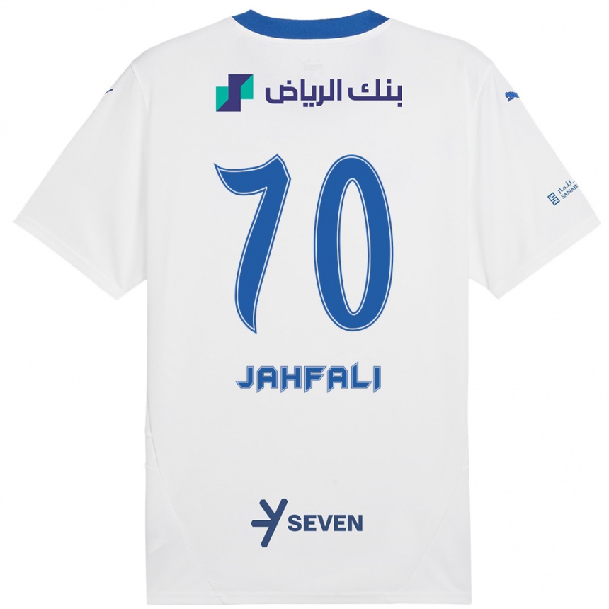 Niño Fútbol Camiseta Mohammed Jahfali #70 Blanco Azul 2ª Equipación 2024/25