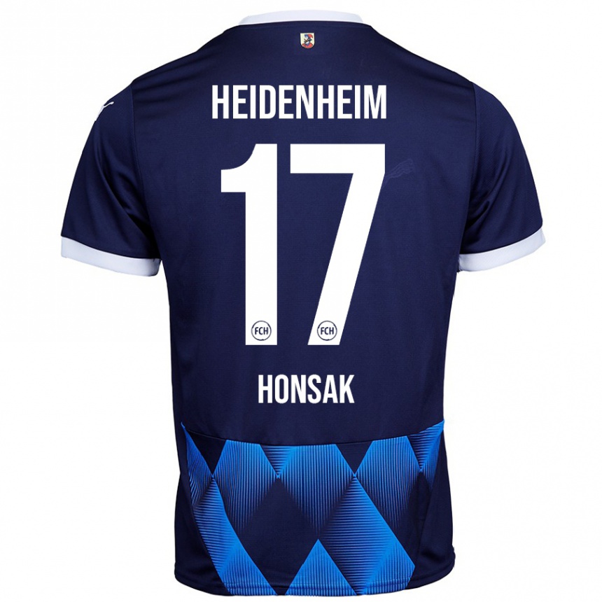 Niño Fútbol Camiseta Mathias Honsak #17 Azul Marino Oscuro 2ª Equipación 2024/25