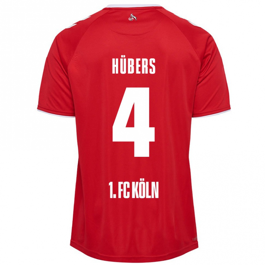 Niño Fútbol Camiseta Timo Hübers #4 Rojo Blanco 2ª Equipación 2024/25