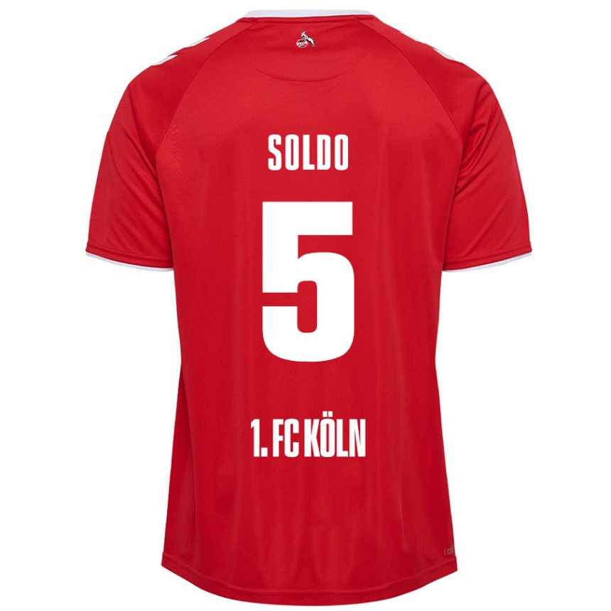 Niño Fútbol Camiseta Nikola Soldo #5 Rojo Blanco 2ª Equipación 2024/25