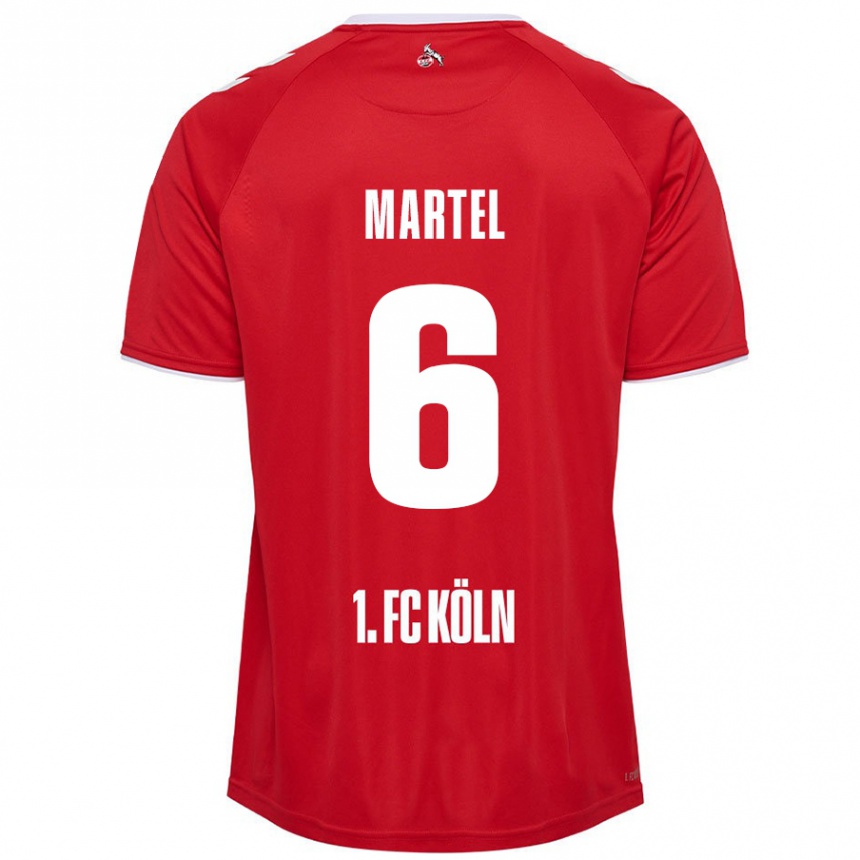 Niño Fútbol Camiseta Eric Martel #6 Rojo Blanco 2ª Equipación 2024/25