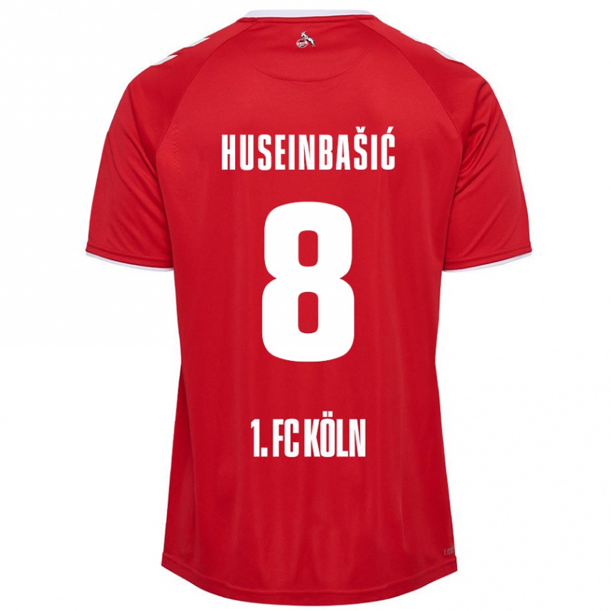 Niño Fútbol Camiseta Denis Huseinbasic #8 Rojo Blanco 2ª Equipación 2024/25