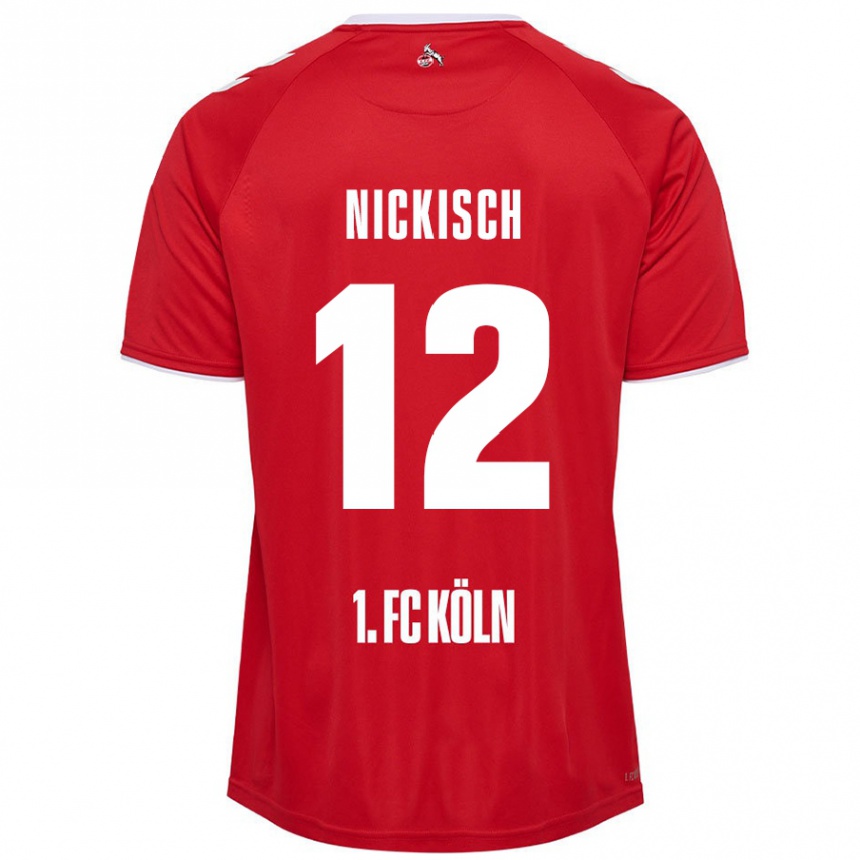 Niño Fútbol Camiseta Jonas Nickisch #12 Rojo Blanco 2ª Equipación 2024/25