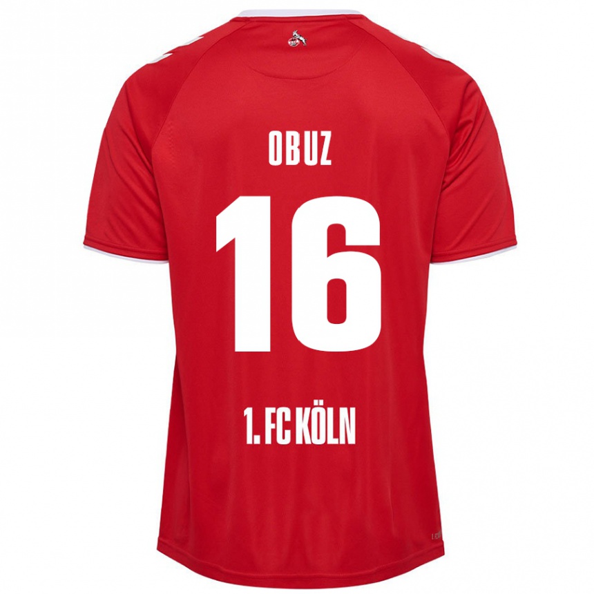 Niño Fútbol Camiseta Marvin Obuz #16 Rojo Blanco 2ª Equipación 2024/25