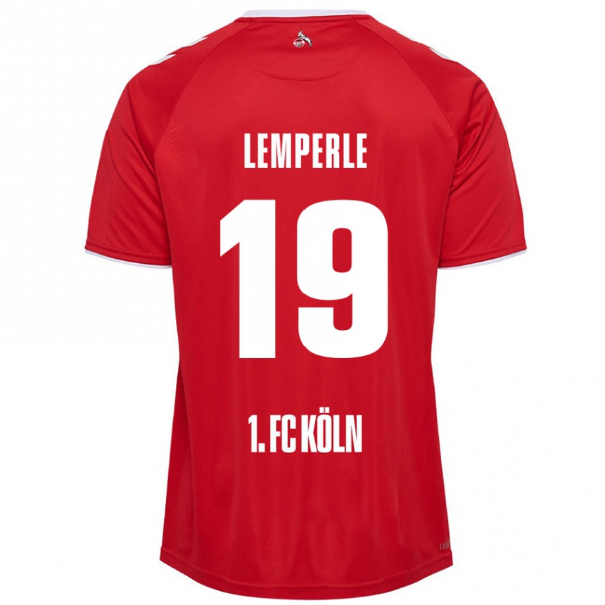 Niño Fútbol Camiseta Tim Lemperle #19 Rojo Blanco 2ª Equipación 2024/25