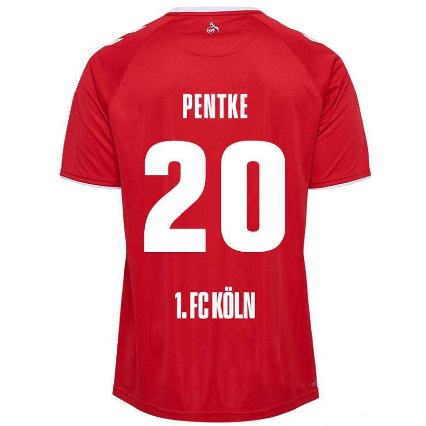 Niño Fútbol Camiseta Philipp Pentke #20 Rojo Blanco 2ª Equipación 2024/25