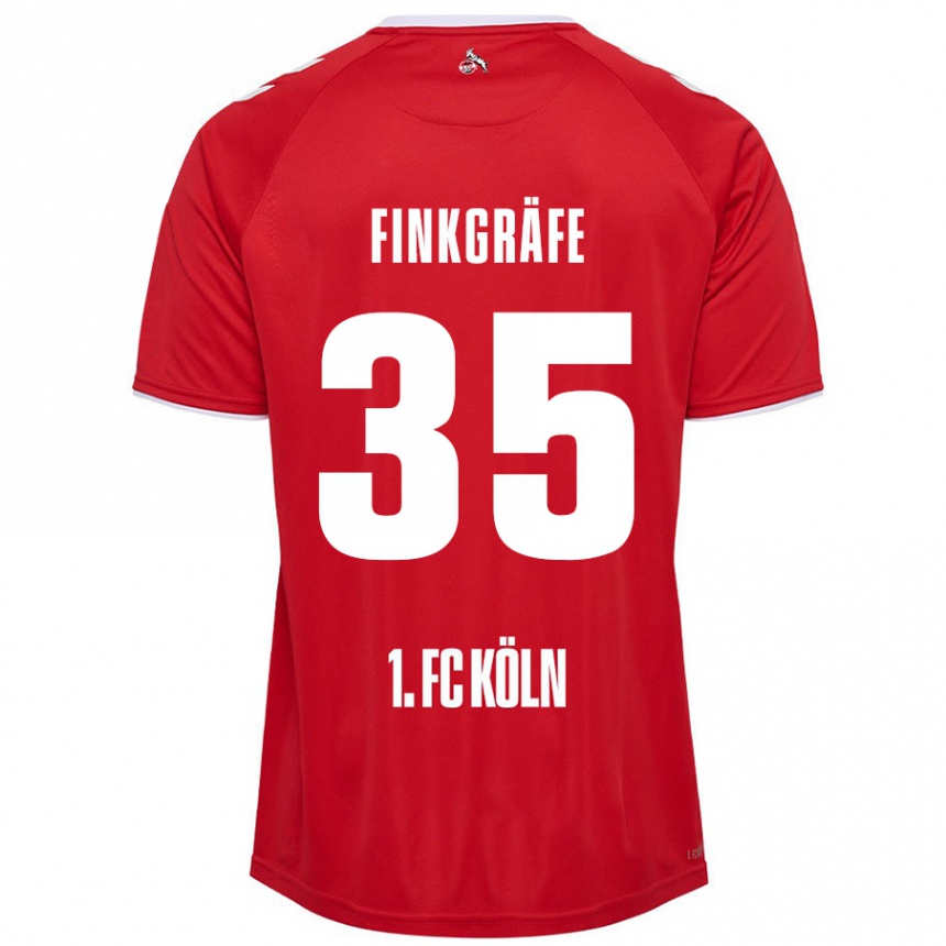 Niño Fútbol Camiseta Max Finkgräfe #35 Rojo Blanco 2ª Equipación 2024/25