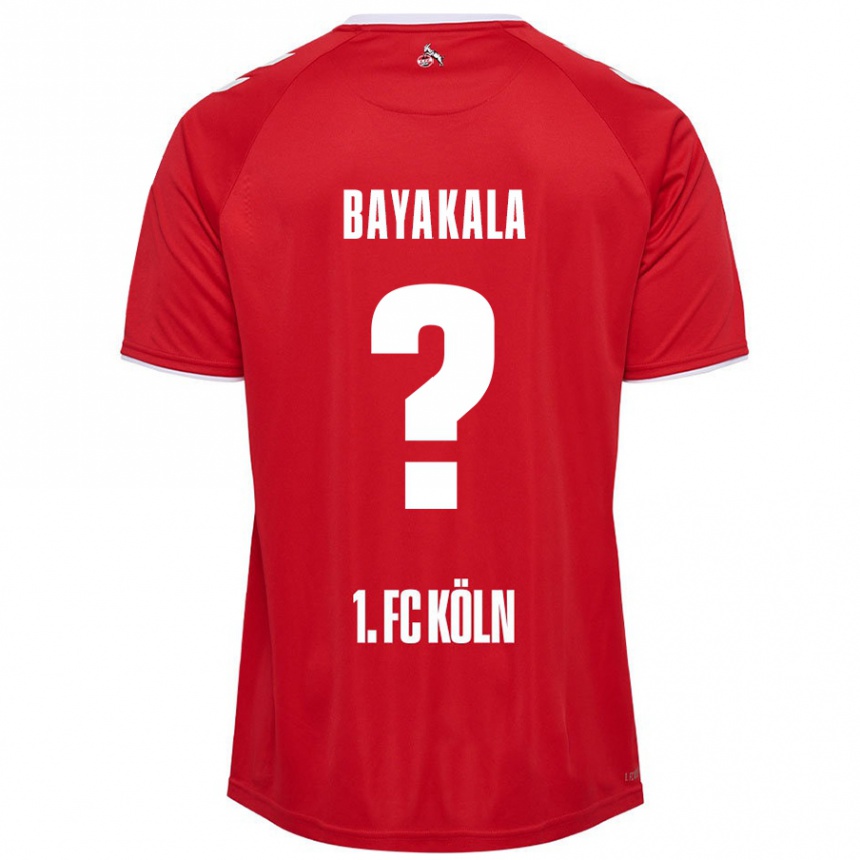 Niño Fútbol Camiseta Aaron Bayakala #0 Rojo Blanco 2ª Equipación 2024/25