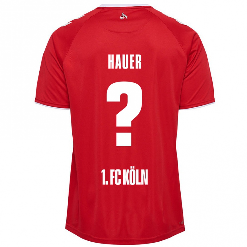 Niño Fútbol Camiseta Luis Hauer #0 Rojo Blanco 2ª Equipación 2024/25