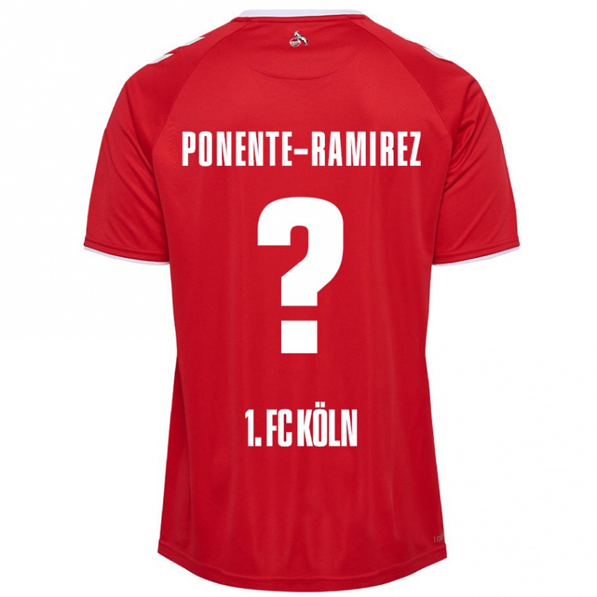 Niño Fútbol Camiseta Jason Ponente-Ramirez #0 Rojo Blanco 2ª Equipación 2024/25