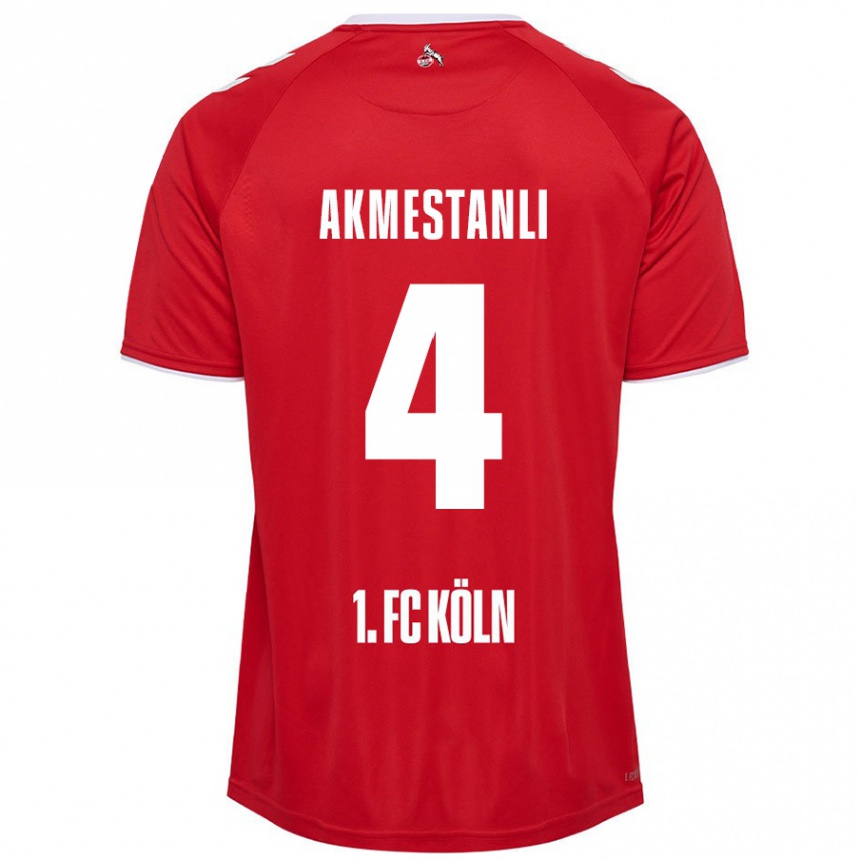 Niño Fútbol Camiseta Teoman Akmestanli #4 Rojo Blanco 2ª Equipación 2024/25