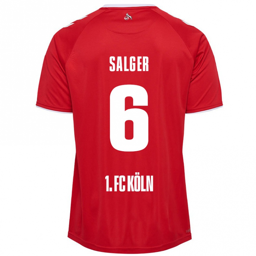 Niño Fútbol Camiseta Stephan Salger #6 Rojo Blanco 2ª Equipación 2024/25