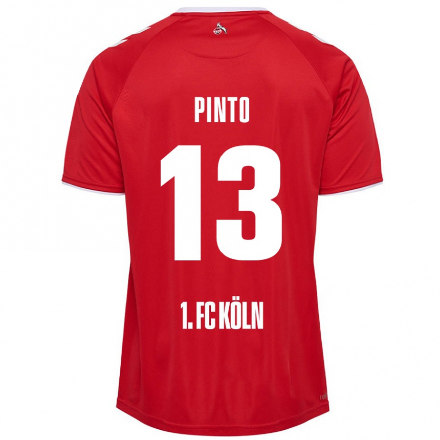 Niño Fútbol Camiseta João Pinto #13 Rojo Blanco 2ª Equipación 2024/25