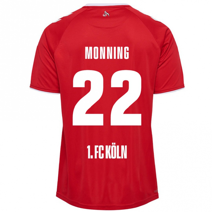 Niño Fútbol Camiseta Marlon Monning #22 Rojo Blanco 2ª Equipación 2024/25