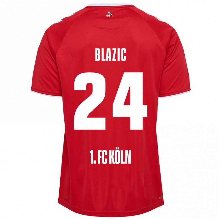 Niño Fútbol Camiseta Alessandro Blazic #24 Rojo Blanco 2ª Equipación 2024/25