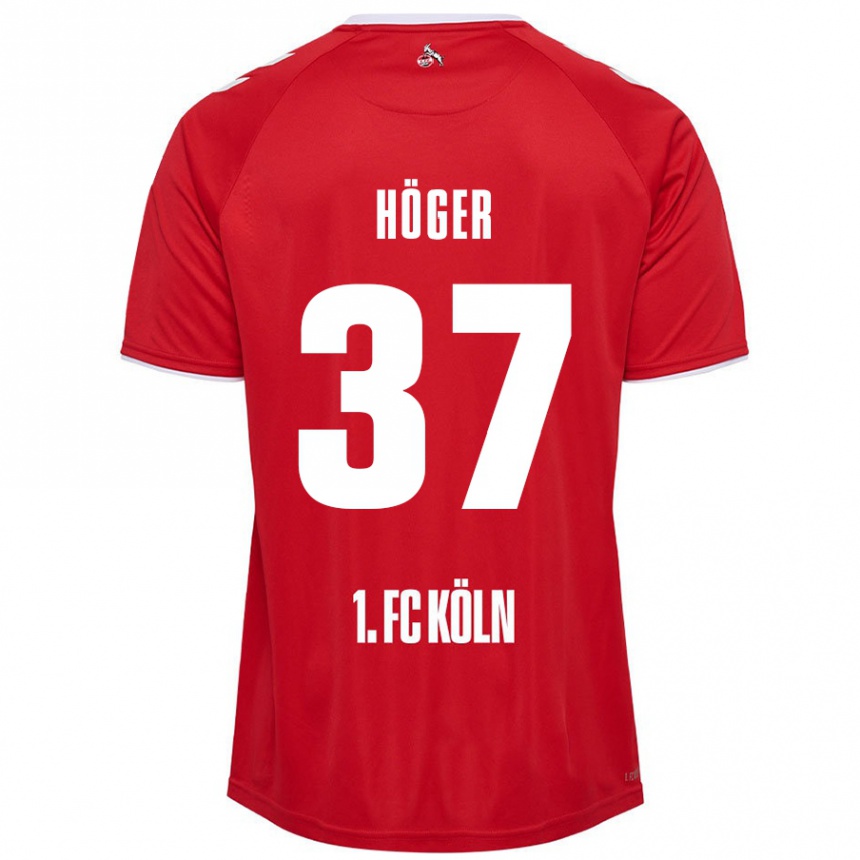 Niño Fútbol Camiseta Marco Höger #37 Rojo Blanco 2ª Equipación 2024/25