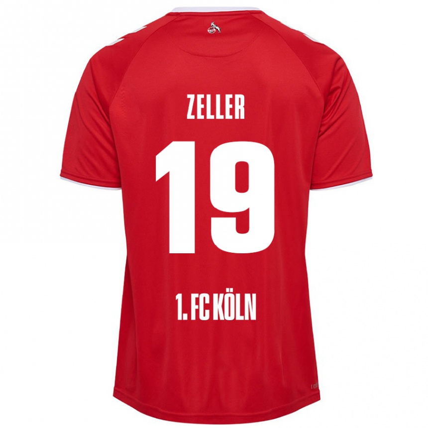 Niño Fútbol Camiseta Dóra Zeller #19 Rojo Blanco 2ª Equipación 2024/25