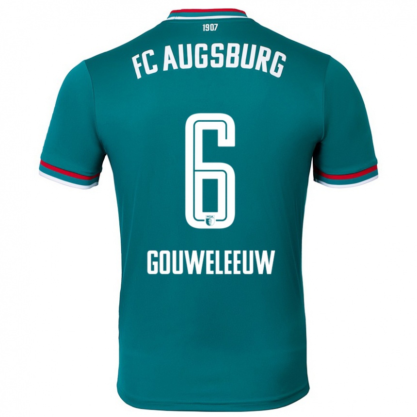 Niño Fútbol Camiseta Jeffrey Gouweleeuw #6 Verde Oscuro 2ª Equipación 2024/25