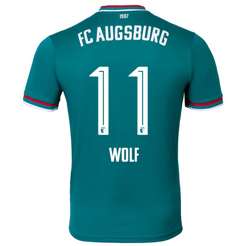 Niño Fútbol Camiseta Marius Wolf #11 Verde Oscuro 2ª Equipación 2024/25