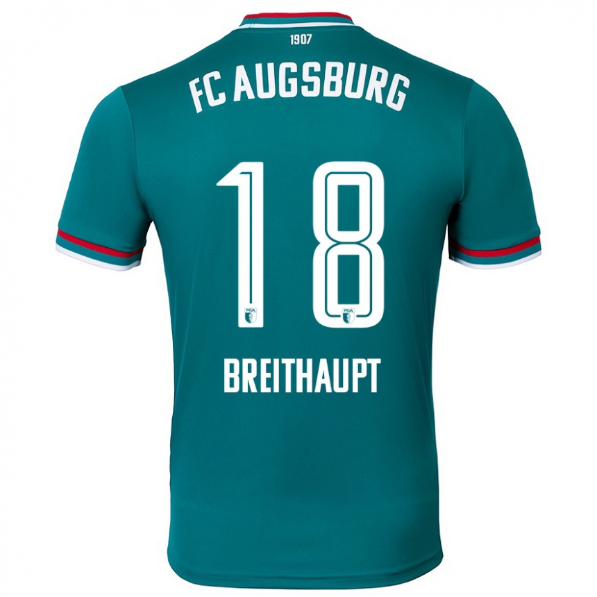 Niño Fútbol Camiseta Tim Breithaupt #18 Verde Oscuro 2ª Equipación 2024/25