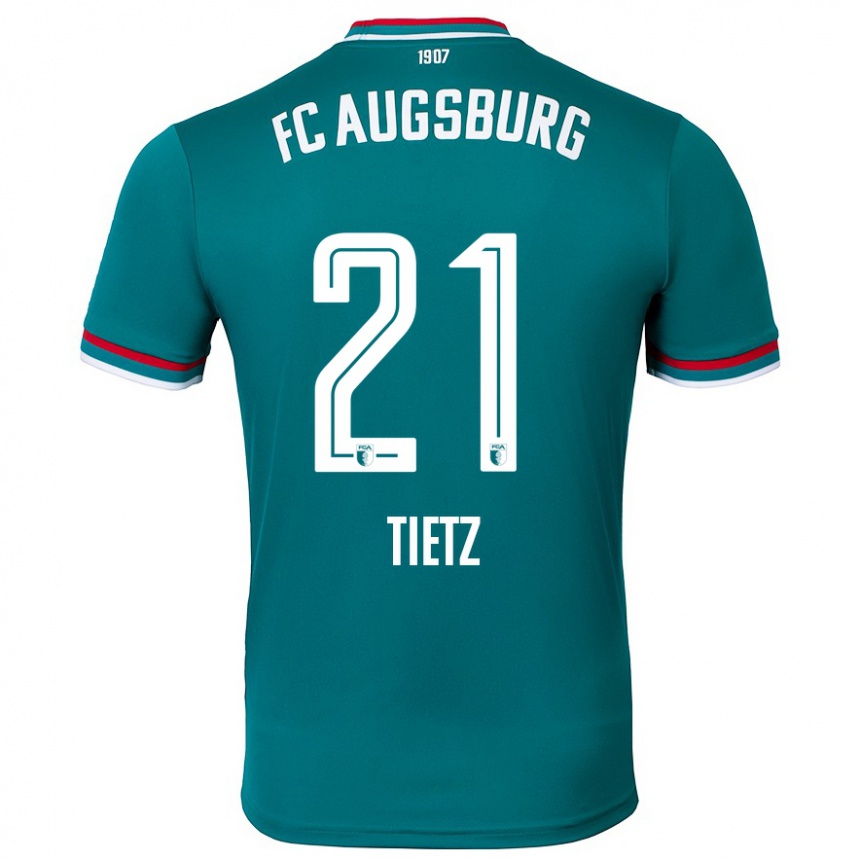 Niño Fútbol Camiseta Phillip Tietz #21 Verde Oscuro 2ª Equipación 2024/25