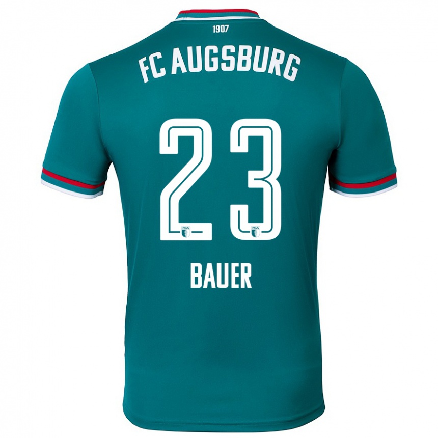 Niño Fútbol Camiseta Maximilian Bauer #23 Verde Oscuro 2ª Equipación 2024/25