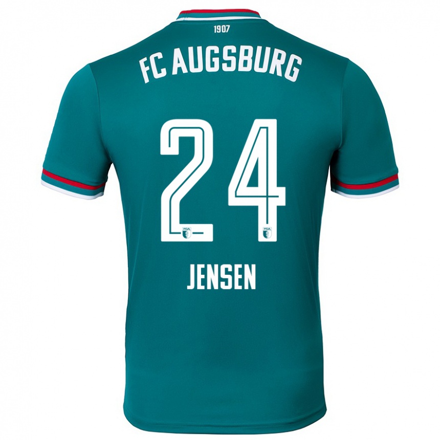 Niño Fútbol Camiseta Fredrik Jensen #24 Verde Oscuro 2ª Equipación 2024/25