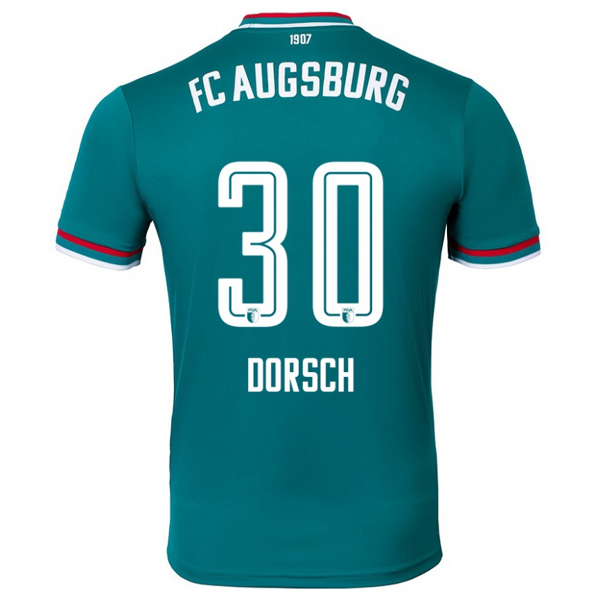 Niño Fútbol Camiseta Niklas Dorsch #30 Verde Oscuro 2ª Equipación 2024/25