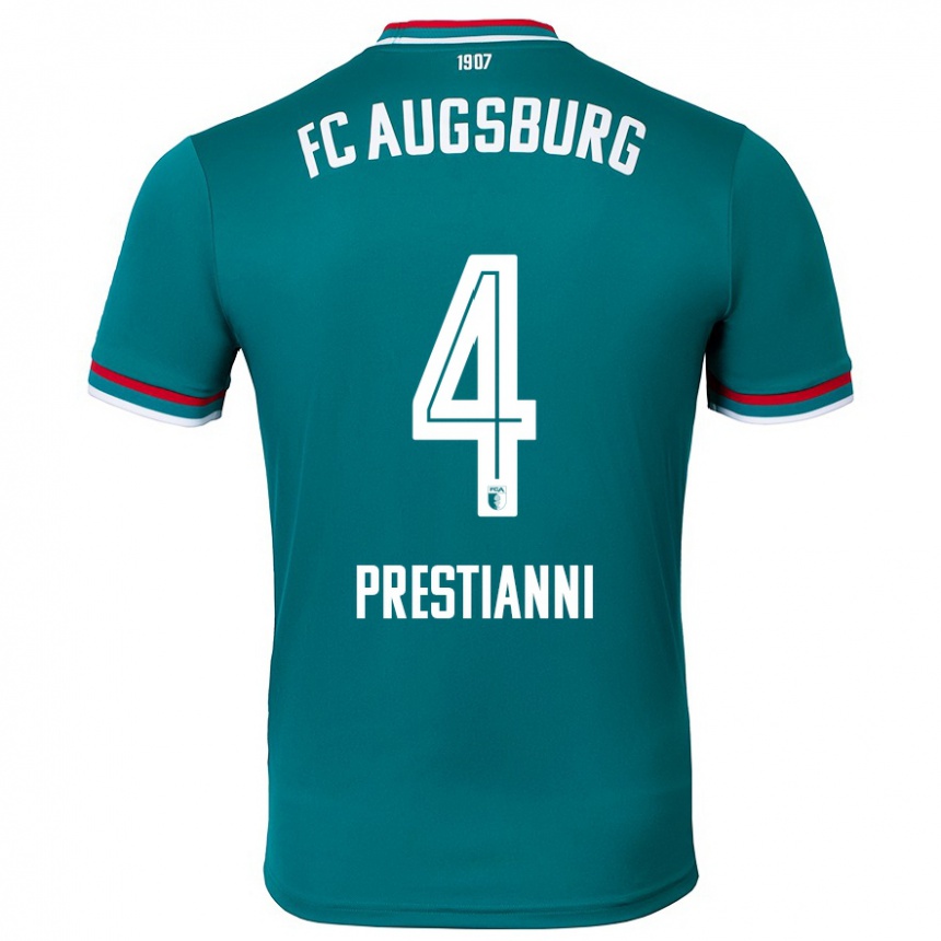 Niño Fútbol Camiseta Luis Prestianni #4 Verde Oscuro 2ª Equipación 2024/25