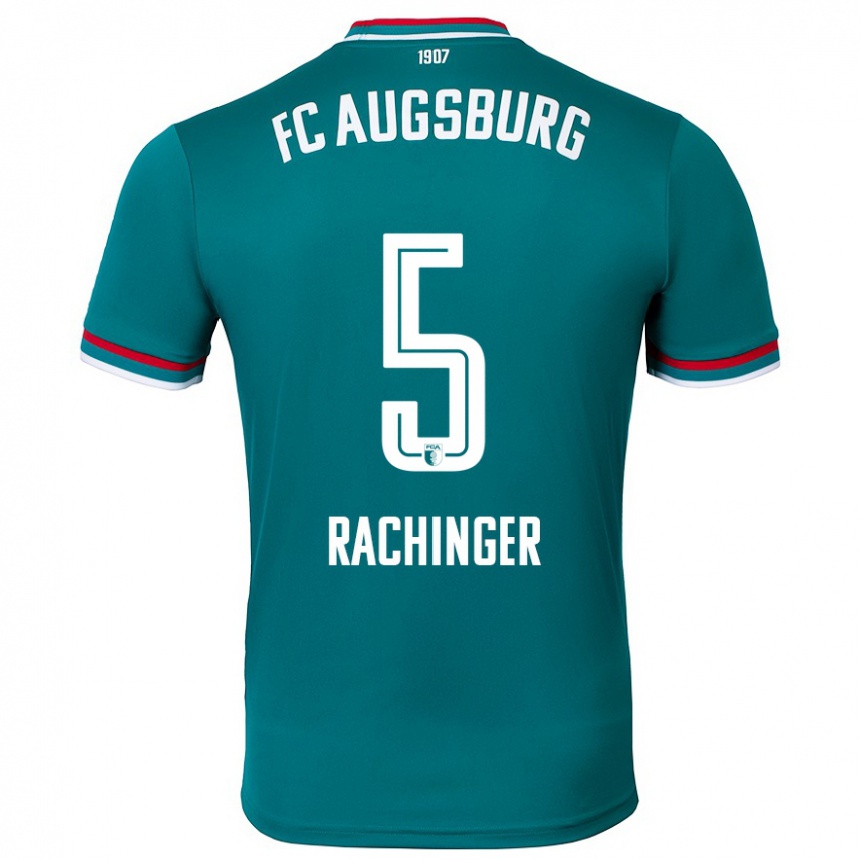 Niño Fútbol Camiseta Lorenz Rachinger #5 Verde Oscuro 2ª Equipación 2024/25