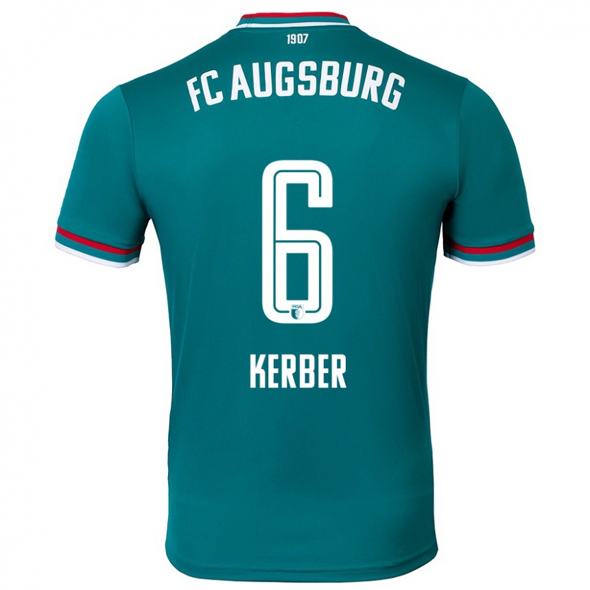 Niño Fútbol Camiseta Luca Kerber #6 Verde Oscuro 2ª Equipación 2024/25