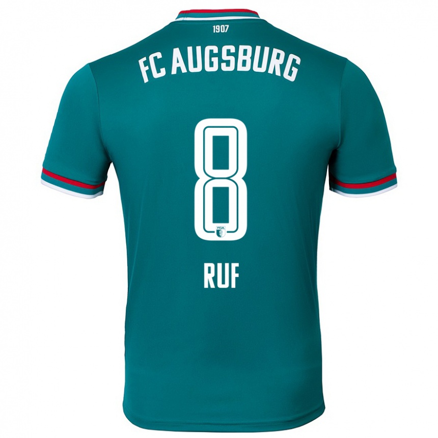 Niño Fútbol Camiseta Jonas Ruf #8 Verde Oscuro 2ª Equipación 2024/25