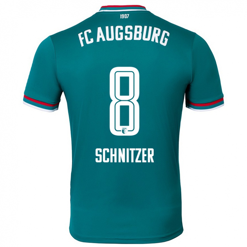 Niño Fútbol Camiseta Tim Schnitzer #8 Verde Oscuro 2ª Equipación 2024/25