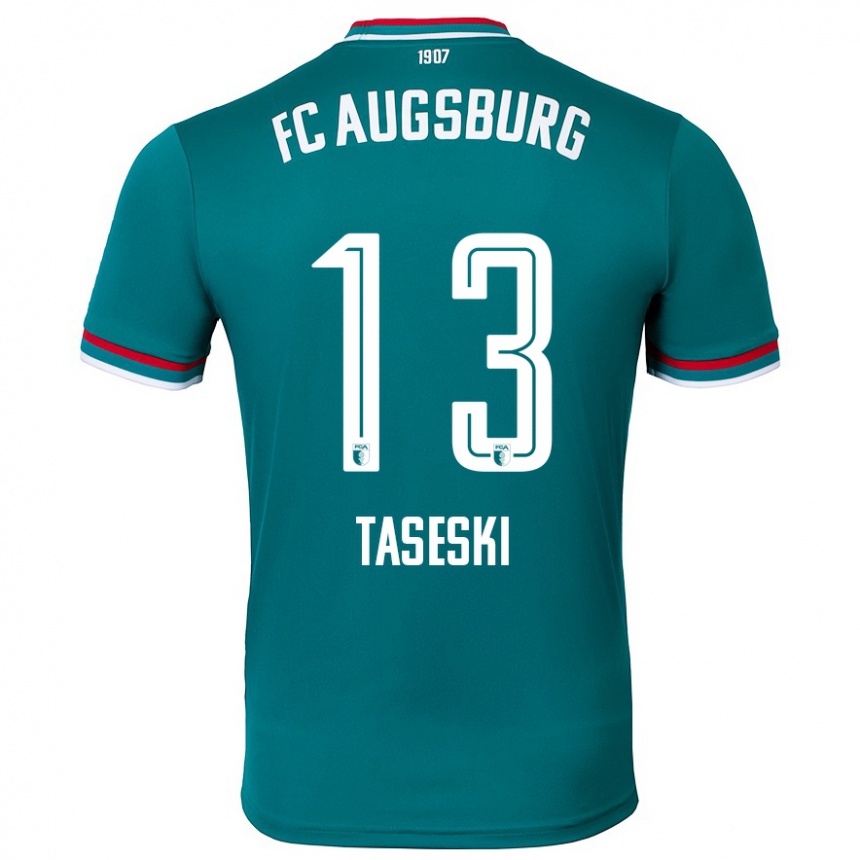 Niño Fútbol Camiseta Kristijan Taseski #13 Verde Oscuro 2ª Equipación 2024/25