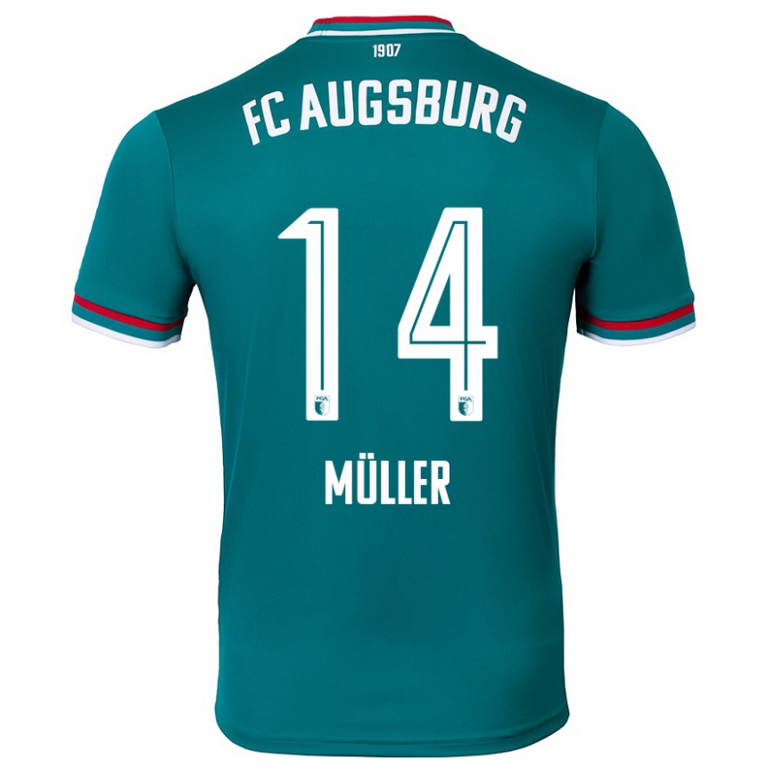 Niño Fútbol Camiseta Mato Müller #14 Verde Oscuro 2ª Equipación 2024/25