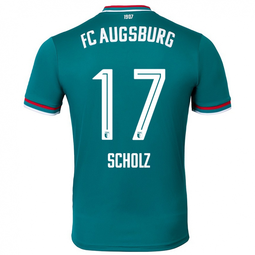 Niño Fútbol Camiseta Jerome Scholz #17 Verde Oscuro 2ª Equipación 2024/25